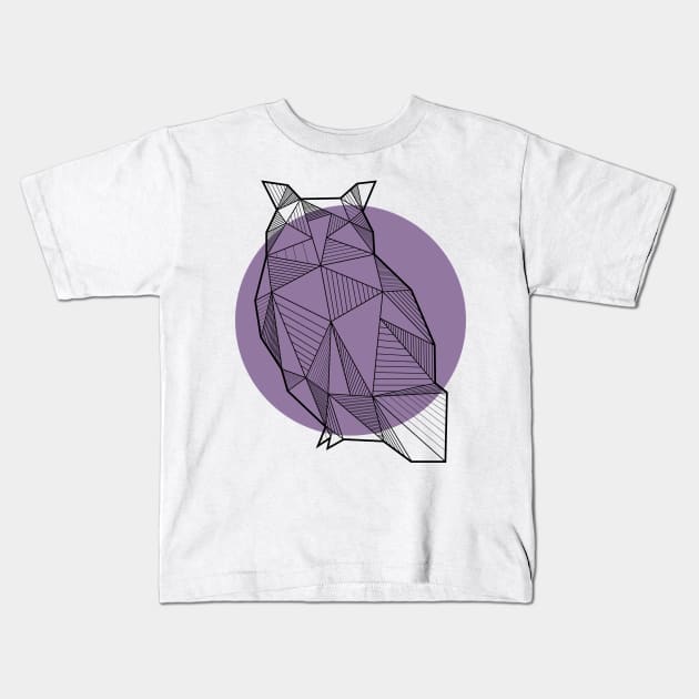 Owl - Geometric Animals Kids T-Shirt by alcateiaart